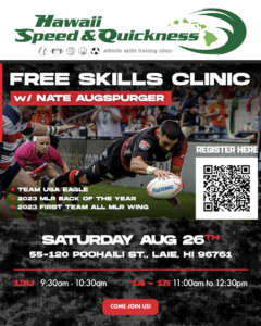 FREE RUGBY SKILLS SLINIC WITH PRO NATE AUGSPURGER